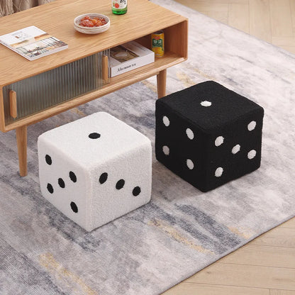 Large Cubic Imitation Lamb Wool Funny Shoes Stool Bedroom Decorative Dices Stool Living Room Mobile Furniture Home Decoration
