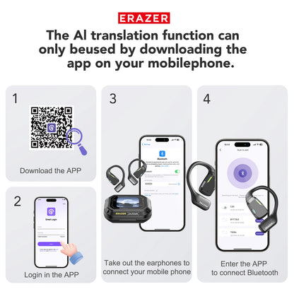 [Słuchawki douszne z tłumaczem AI] Erazer XP6 Słuchawki bezprzewodowe Zestaw słuchawkowy do gier Korektor APP Słuchawki Bluetooth Wodoodporne Mocny dźwięk