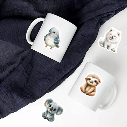 50PCS Watercolor Animal Stickers Cute Handbag Material Phone Case Laptop Water Cup Luggage Waterproof Stickers