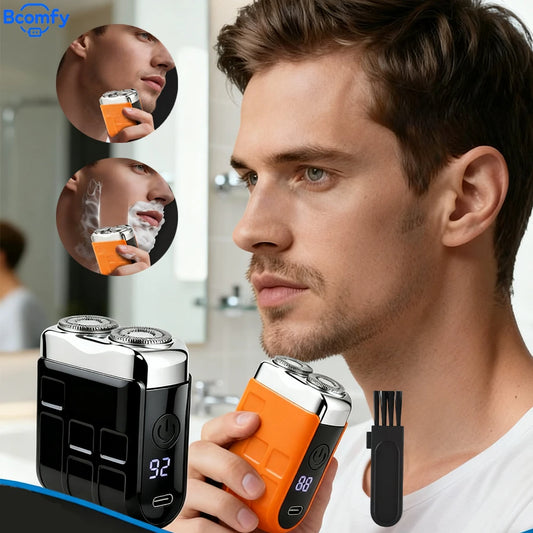Electric Shaver for Men Portable Smart Facial Beard Trimmer Double Head Shaver Rechargeable Wet Dry Electric Razor