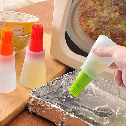 Kitchen Silicone Oil Bottle Oil Brush Baking Barbecue Grill Oil Brush Dispenser Pastry Steak Oil Brushes Kitchen Baking BBQ Tool