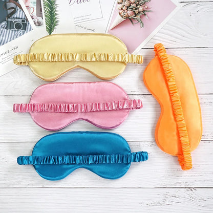 Soft Imitated Silk Sleep Eye Masks Travel Relax Shading Eyepatch Nap Health Eye Care Shield Sleeping Blindfold Eye Cover Masks