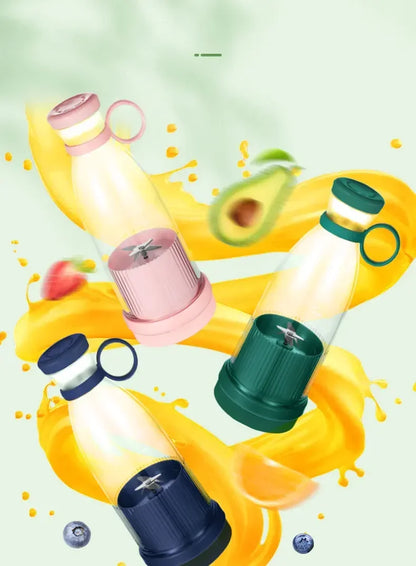 Portable Electric Juicer Cup with 6 Blades USB Mini Milkshake Blender Fresh Fruit Milk Mixing Tool for On-the-Go