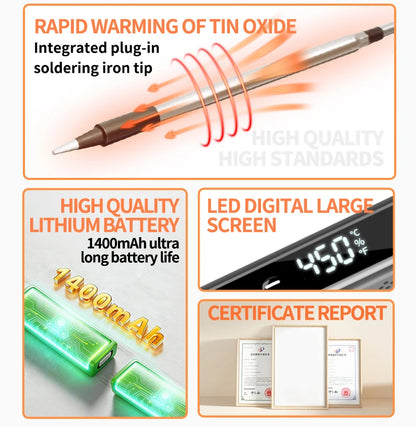 JCD USB Soldering Iron Portable 5V 15W built-in battery with Three-Level Temperature Control Wireless Mini Soldering Tools