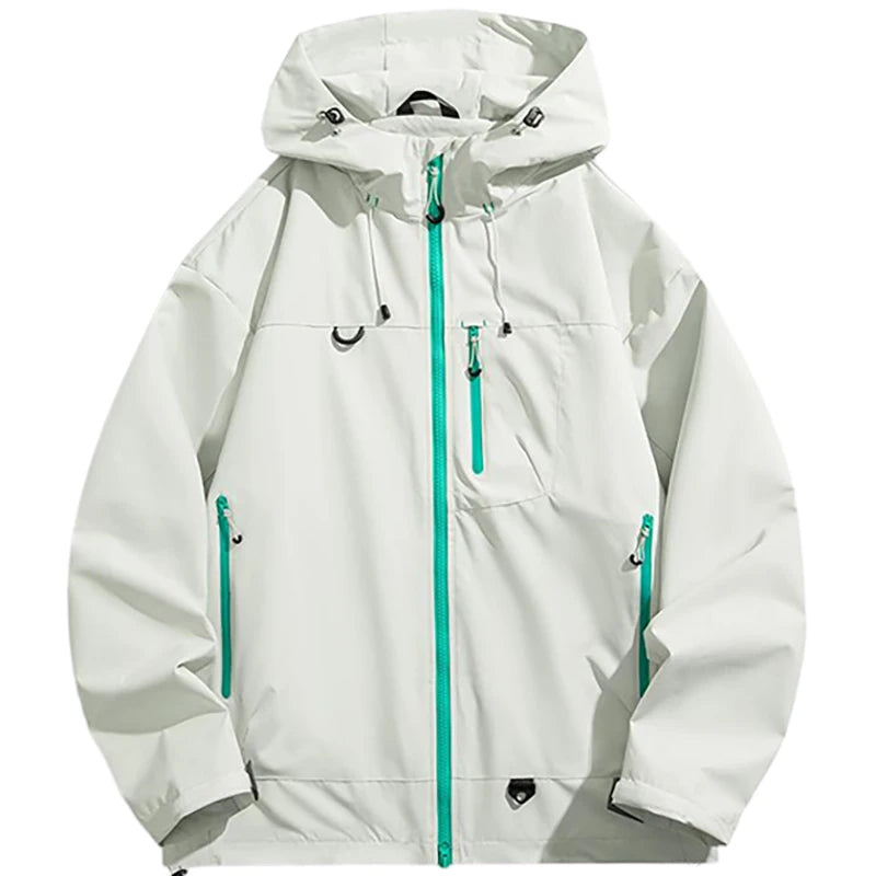 Men's Outdoor Jacket Waterproof Windbreaker Sports Climbing Trekking Multiple Pockets Skiing Softshell Zipper Hooded Jackets
