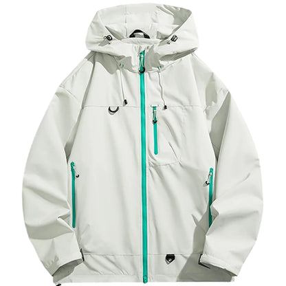 Men's Outdoor Jacket Waterproof Windbreaker Sports Climbing Trekking Multiple Pockets Skiing Softshell Zipper Hooded Jackets