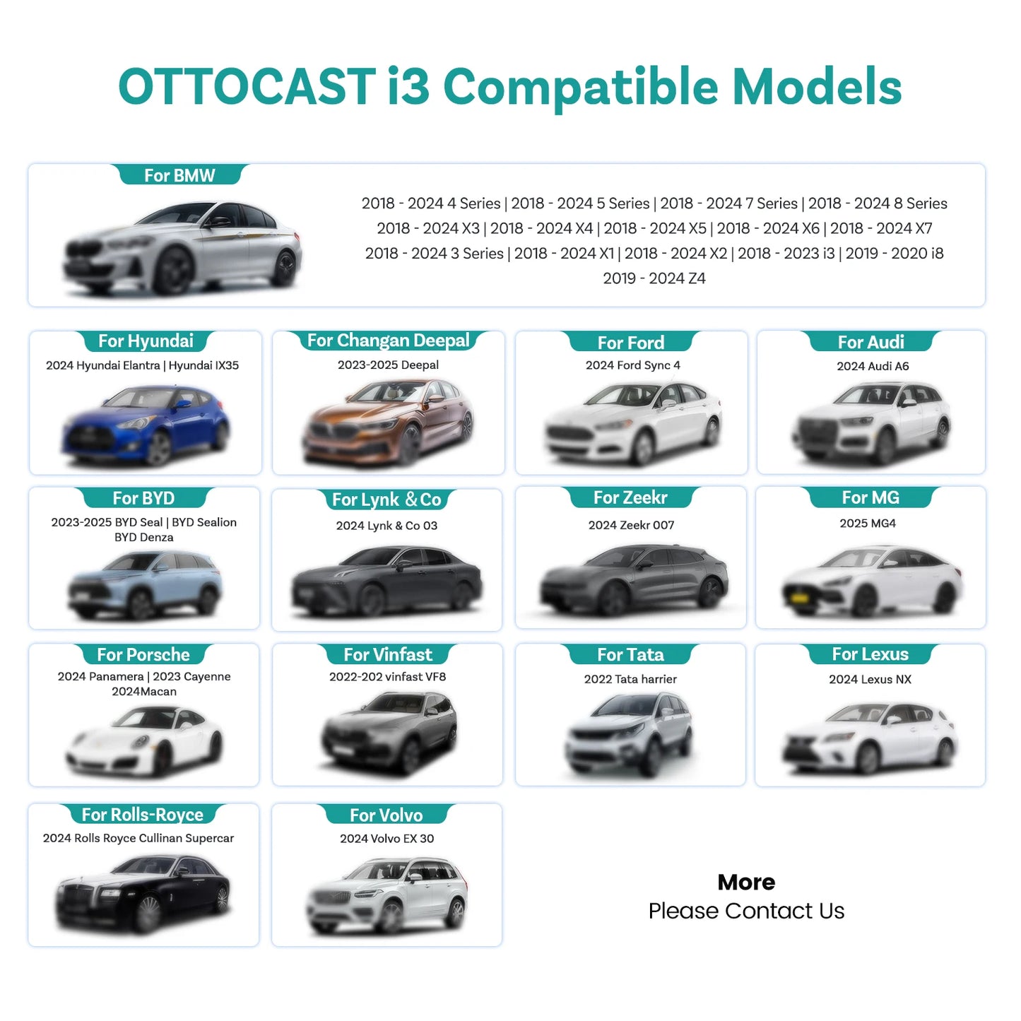 OTTOCAST OttoAiBox i3 for Car built in Wireless CarPlay AI Box Android 13 TV Box QCM 6125 for Netflix for BMW Car Accessories