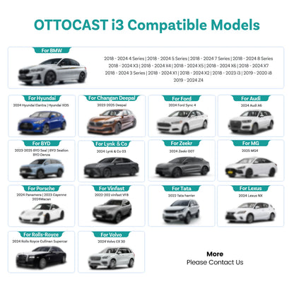 OTTOCAST OttoAiBox i3 for Car built in Wireless CarPlay AI Box Android 13 TV Box QCM 6125 for Netflix for BMW Car Accessories