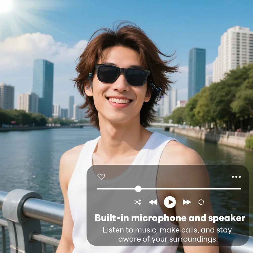 AI Smart Wireless Glasses Bluetooth Sunglasses Remote 8K Control Touch Photo Camera Recording Voice Assistant Translator