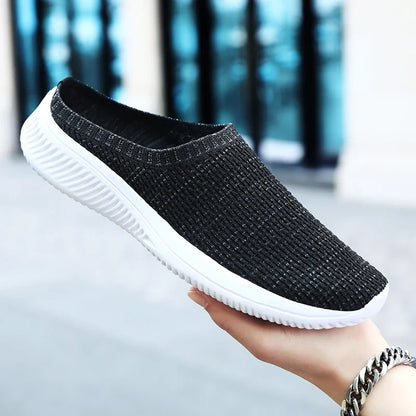 Summer Men Casual Shoes Mesh Loafers Breathable Half Slippers Outdoor Indoor Women Comfortable Fashion Couple Walking Sneakers