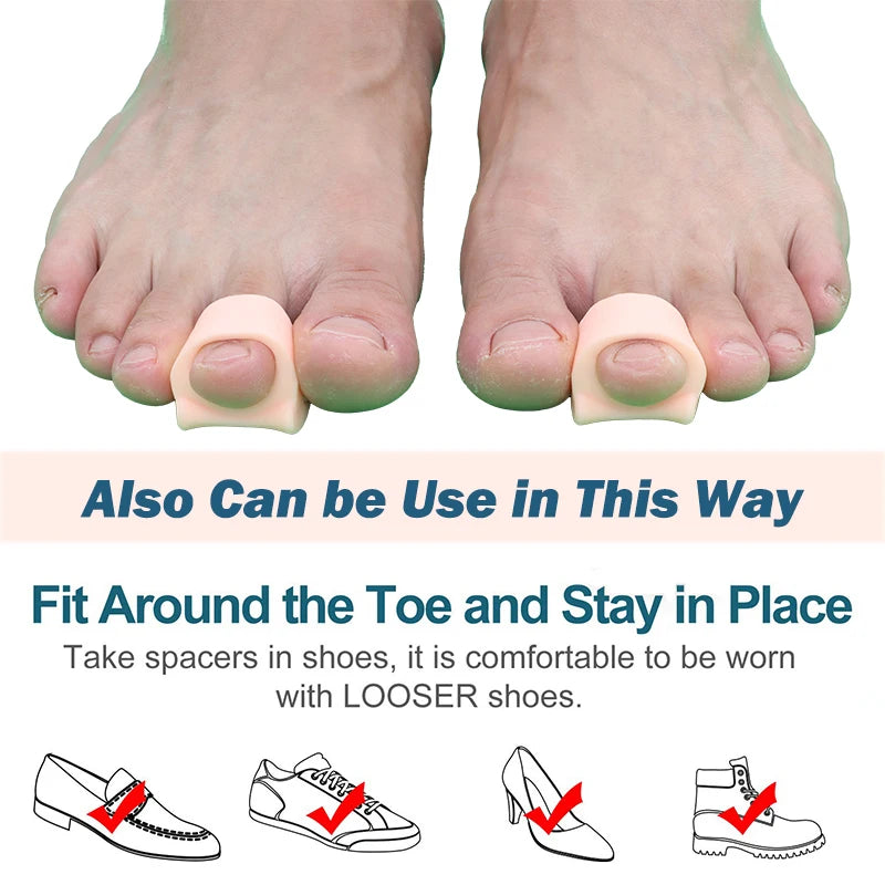Pexmen 2Pcs Hammertoe Corrector Soft Gel Toe Straighteners Realign Bent Claw Hammer Toes Toe Corrector for Men and Women