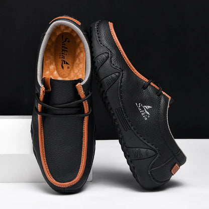 Design Sneakers Man Loafers Breathable Low Top Flat Shoes Driving Plus Size New 2026 Fashion Handmade Leather Casual Men Shoes