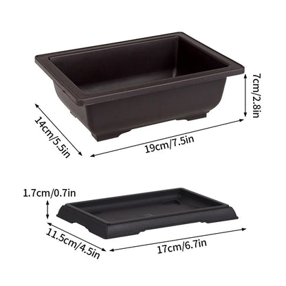 Rectangular Square Flowerpots Imitation Purple Clay Succulent Plants Pots Oval Pots Outdoor Garden Landscape Bonsai Pot Trays