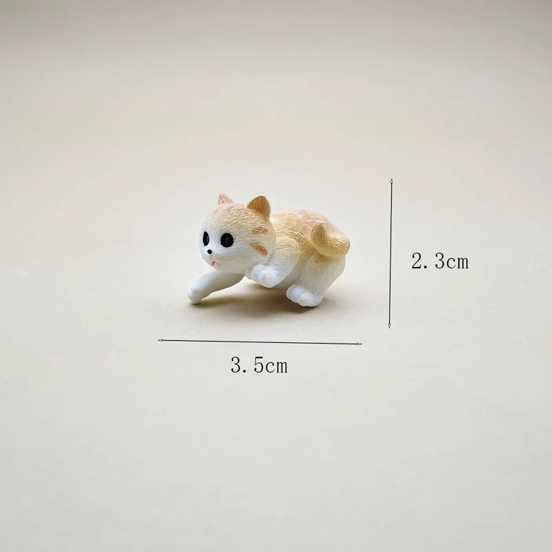 3Pcs/Set of Cat and Fish Tank Resin Figurines, Mini Miniature for Home DIY Craft Decorations, Desktop Model Creative Ornaments