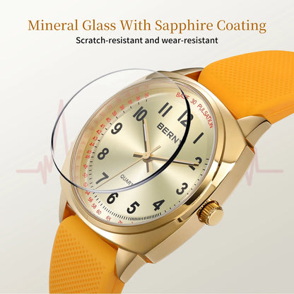 BERNY Women's Watches Nurse Watch Casual Simple Ladies Gold Quartz Watches Luminous Easy Read Waterproof Sport Women Wristwatch