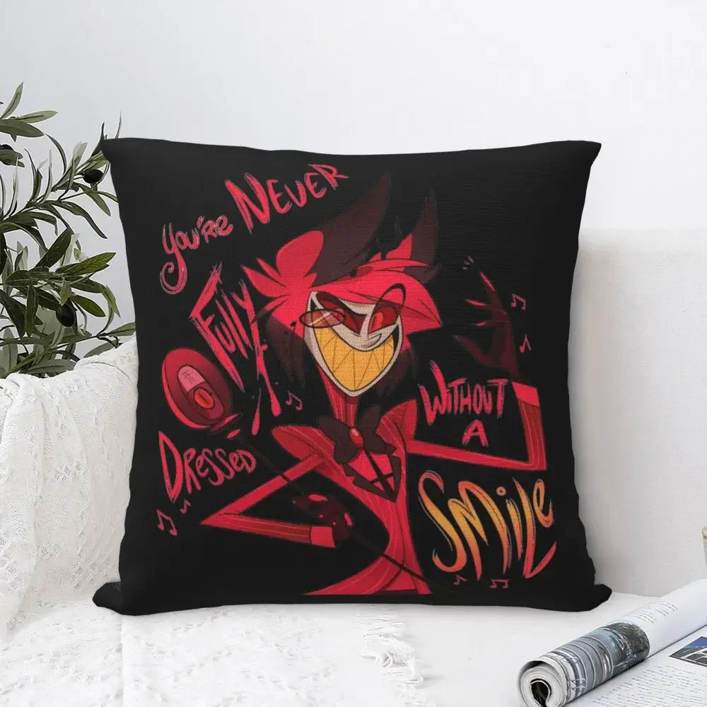 Hazbins Hotels Lucifer Alastor Pillowcase Printing Polyester Cushion Cover Decorative Pillow Case Cover Home Wholesale 40X40cm