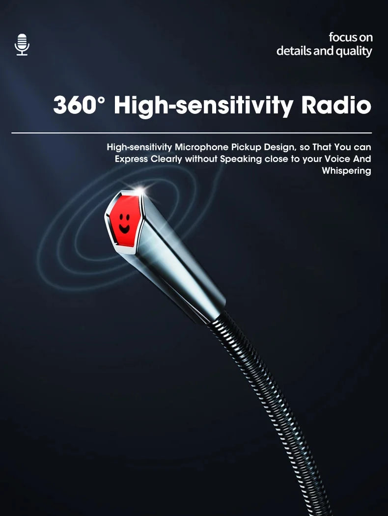 Mini USB Wired Microphone 3.5mm Jack Plug Studio Speech Mic for PC Computer Laptop Notebook Loud Speaker