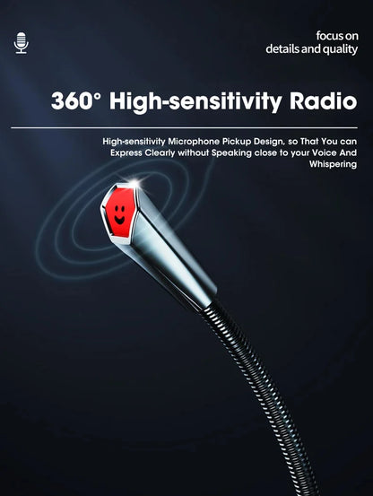 Mini USB Wired Microphone 3.5mm Jack Plug Studio Speech Mic for PC Computer Laptop Notebook Loud Speaker