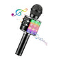 Wireless Bluetooth Karaoke Microphone with Built-in Speaker, Portable Singing Microphone for Kids Adults  with RGB Lights