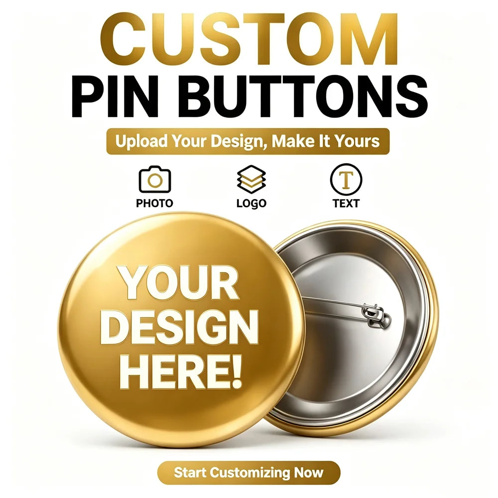 Personalized Round Badges Brooches Custom Photo Handwriting Diy Text or Graphic Pins Accessory Gifts for Kids