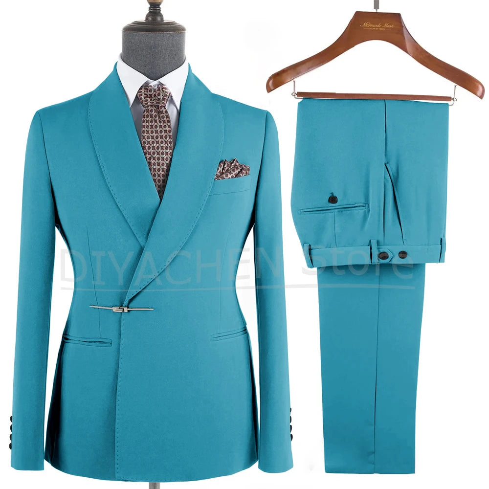 Elegant 2-Piece Men's Suit Slim Fit  Blazer And Pants Set for Wedding Groom Tuxedo Business Party