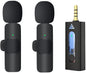 Wireless Lavalier Microphone 1 to 2 with Reverb Monitor Auto Noise Reduction for Video Live Streaming Vlog