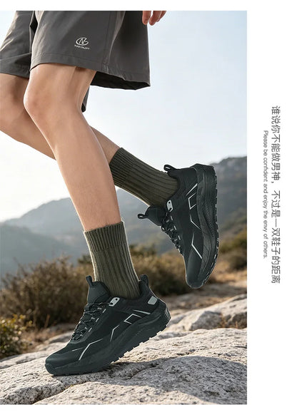 Men's Summer Breathable Non-slip Athletic Shoes, Cushioning Casual Footwear for Running, Travel, Outdoor Hiking and Mountaineeri