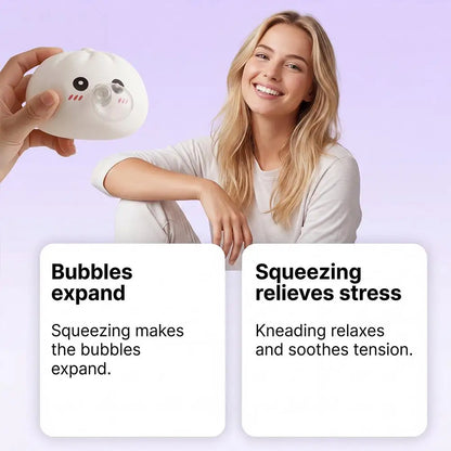 2026 Upgrade Soft Dumpling Pinch Toys Blowing Bubbles Squishy Relief Stress Mystery Blind Box Rebound Steamed Bun Squeeze Ball