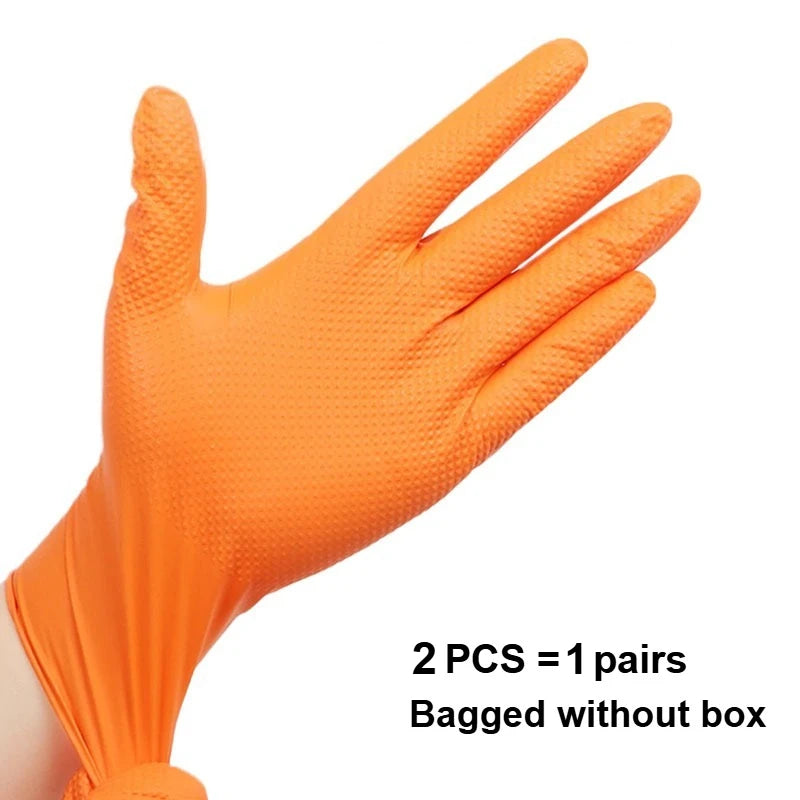 2-100PCS Heavy Duty Disposable Nitrile Gloves 8Mil Extra Thick Mechanic Glove with Textured Grip Antislip Safety Work Gloves