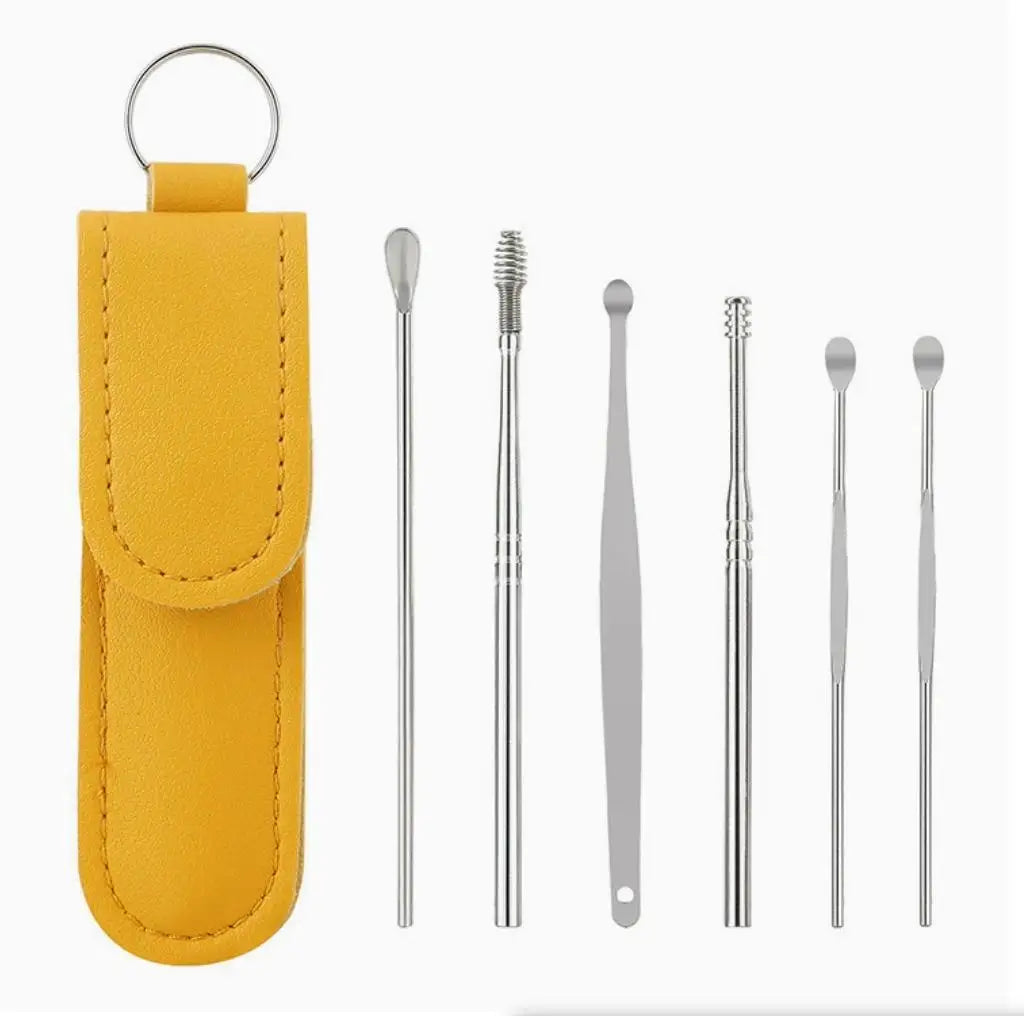 Ear Pick Six-piece Set Ear Cleaning Ear Picking Earpick Convenient Portable Ear Pick Household for Adults