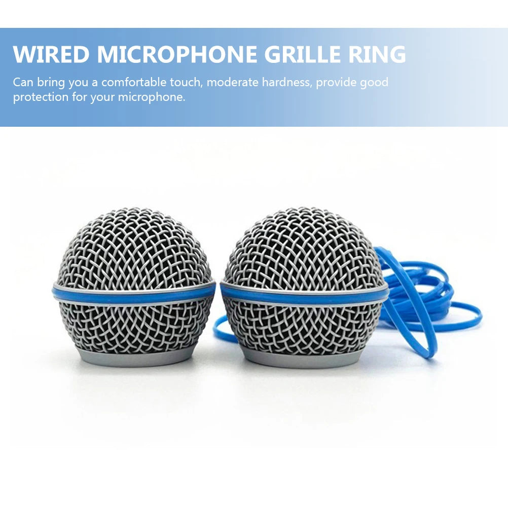 10pcs Microphone Grille Ring Rubber Suitable For Beta58a/87a Microphone Mesh Head Blue Rubber Microphone Ring Mesh Cover Ribbon