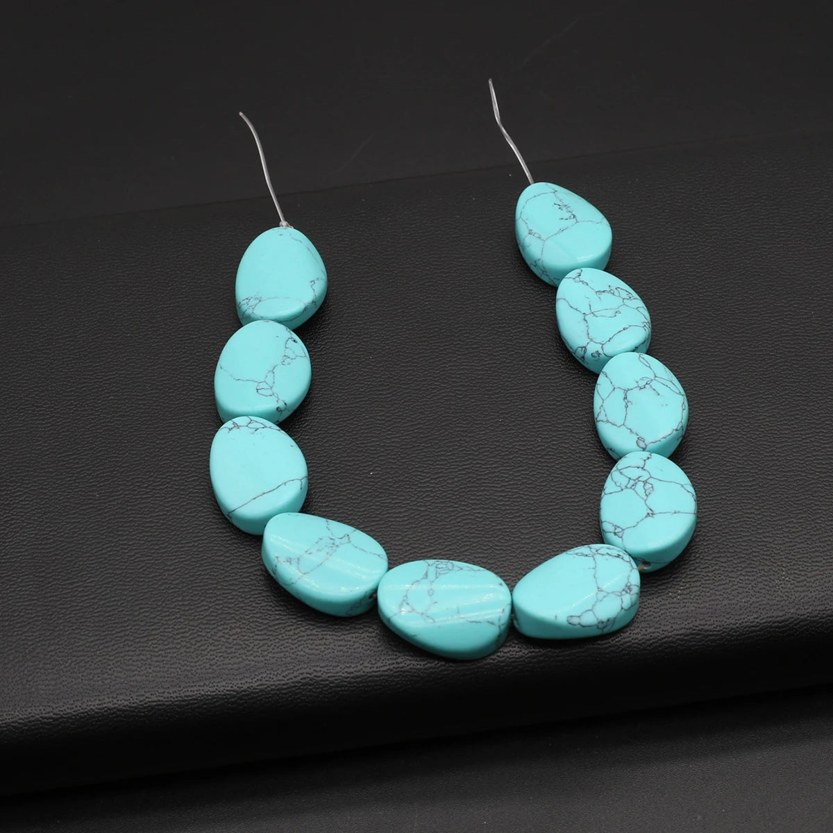 Natural Blue Turquoise Beads Faceted Natural Rose Quartzs Loose Spacer Beaded for Women DIY Jewerly Necklace Bracelet 19x14mm