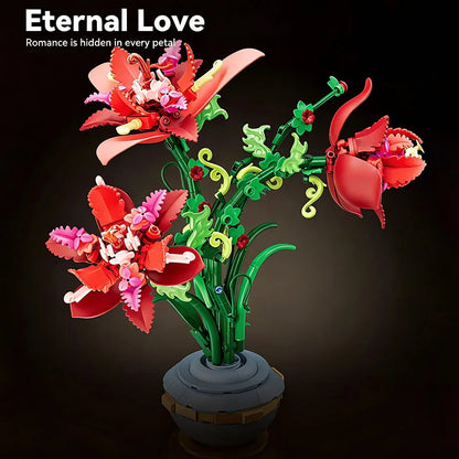 2026 New Moc 505 Pcs Bouquet Model Assembly Building Block Educational Adults Kid Toys Flowers Bricks Set Desktop Ornament Gifts