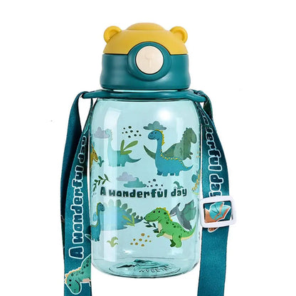 650ml Cute Water Bottle Cup With Straw Adjustable Shoulder Strap Portable Leakproof Students Kids Adults Outdoor BPA Safe 2026