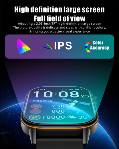 2026 New Women Fashion Sports Smart watch 2.01-inch Screen IP68K Swim GPS Positioning Bluetooth Call Health Heart Rate Bracelets