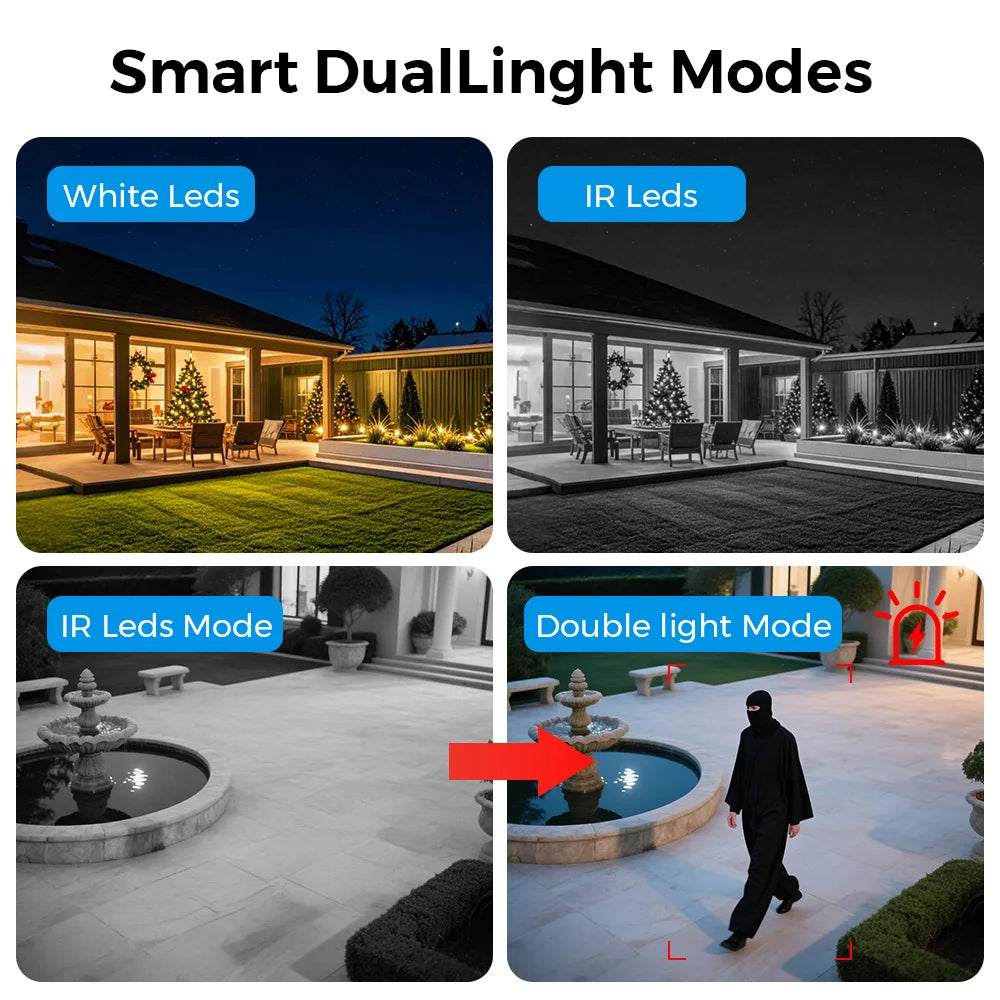 4MP 2K Mini Wifi Camera with 4X Digital Zoom Indoor Night Vision IP Surveillance Camera for Home Security Protection ICsee APP