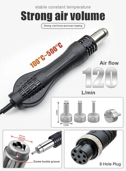 JCD 750W 8586D Soldering Station 2 IN 1 Hot Air Gun LCD Dual Digital Display Electric Soldering Iron SMD Welding Rework Station
