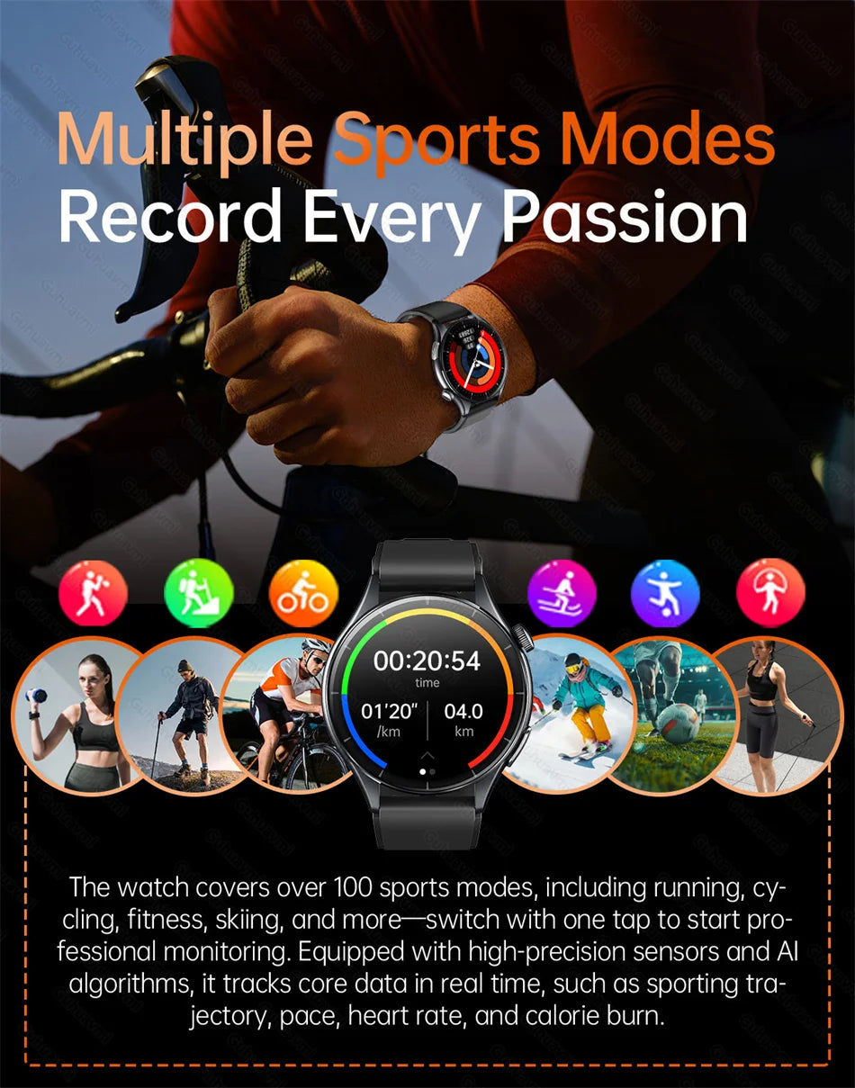 2026New Smart Watch For Men Micro-examination Health Blood pressure Uric Acid ECG+PPG Fitness Tracker Clock Smartwatch Women Men
