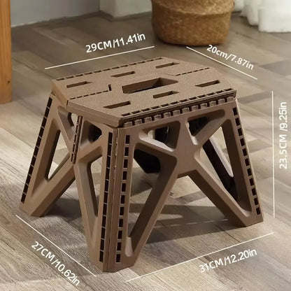 1Pc Portable Folding Camping Stool, Lightweight Foldable Seat for Hiking Beach Fishing Outdoor Use