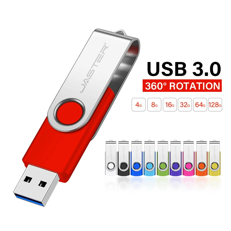 USB 3.0 Pendrive Memory Stick 4GB 8GB 16GB 32GB 64GB Metal USB Flash Drive Pen Drive USB Stick 128GB Rotatable Mini U Disk