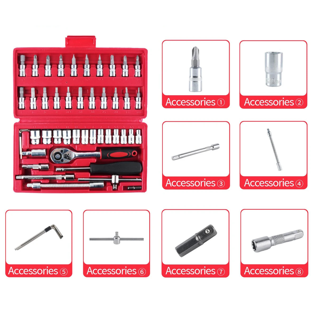 Car Disassembly Tools Tool Kit Full Set Socket Wrench Several Repair Wrenches Box Complete Ratchet Toolbox Special Auto Parts