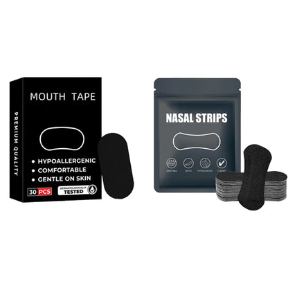 2 in 1 Anti Snoring Nose Strips for Breathing, Anti Snoring Mouth Tape, Expansion Nasal Improved Sleeping Snoring Relief