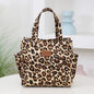 New floral print thickened fabric handbag, lunch bag, portable lunch box storage bag, zipper design, multifunctional tote