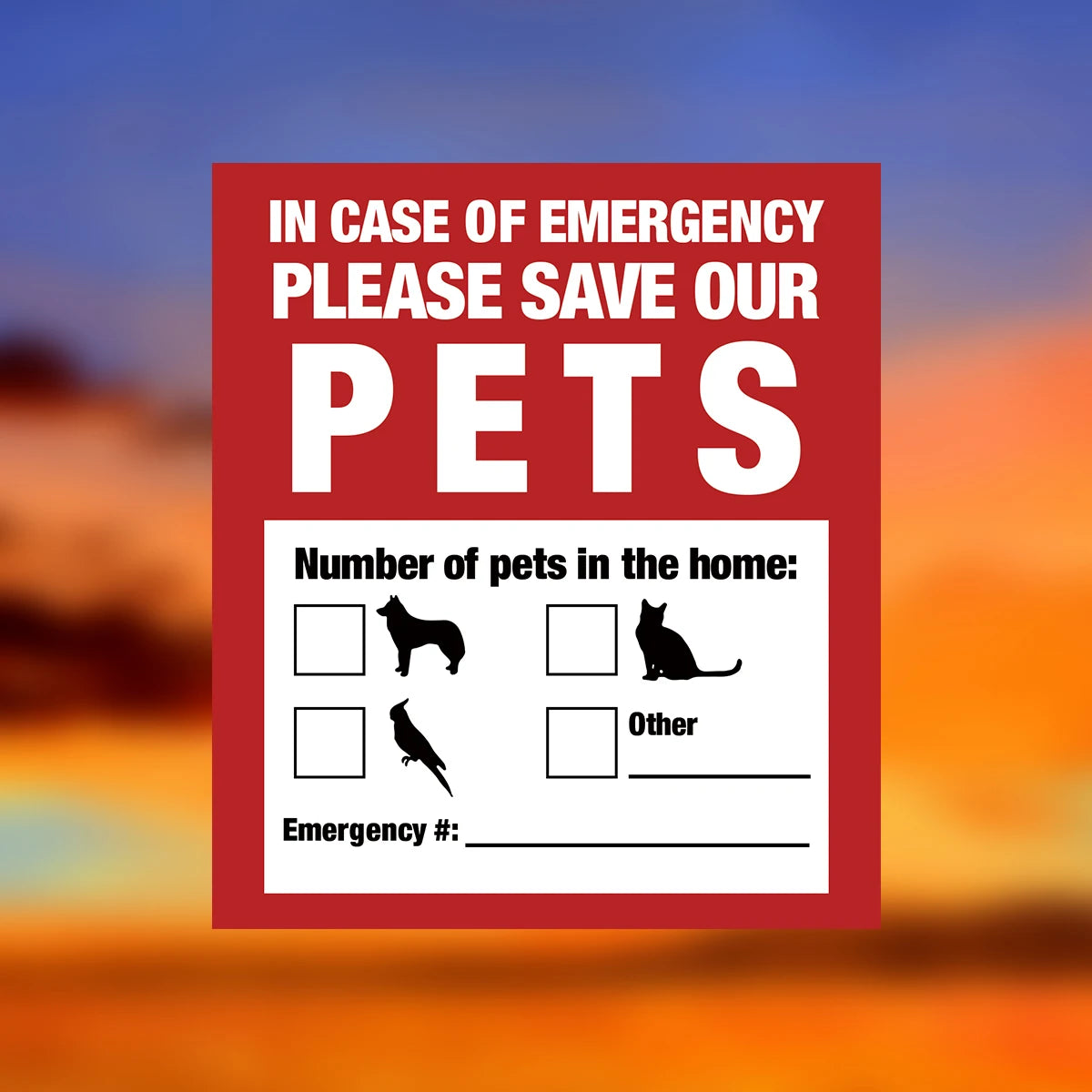 Pet Alert Stickers Static Cling Window Decals Emergency Pets Rescue Sign (4 Pack)  Save My Pets in Case of Emergency Stickers