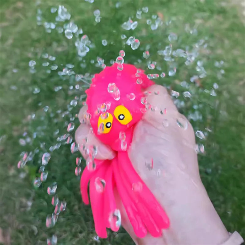 Squishy Squeeze Water Octopus Stress Relief Toy Bathing Playing With Water Shower Decoration Summer Swimming Gifts For Children
