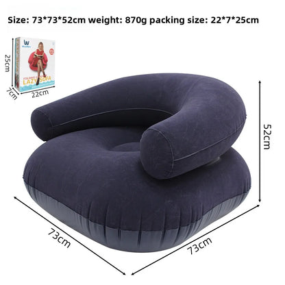 2 Person Inflatable Sofa Couch Portable Foldable Air Couch with Armrest Flocked Outdoor Camping Home Leisure Inflatable Lounge C