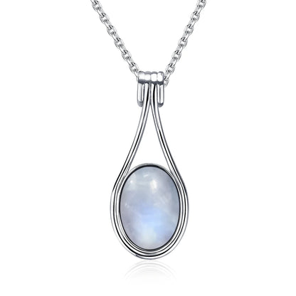 Vintage 925 Silver Natural Oval Moonstone Bangle Bracelets Handmade Birthstone Bangle Gifts Fine Jewelry for Women Men