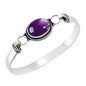 Vintage 925 Silver Natural Oval Moonstone Bangle Bracelets Handmade Birthstone Bangle Gifts Fine Jewelry for Women Men