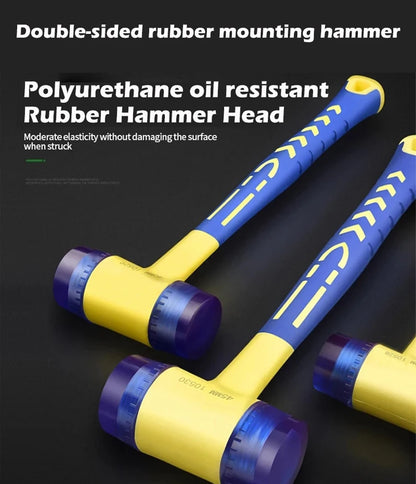 25-45mm Double-sided Rubber Mounting Hammer Detachable Hammerhead for Tile Flooring Door Window Crafts Jewelry Camping Hand Tool