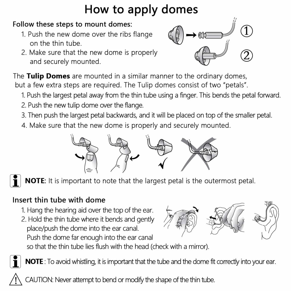 Hearing Aid Tulip Domes for Resound Sure Fit Standard Receiver Replacement Semi Open Earbuds(10pcs)
